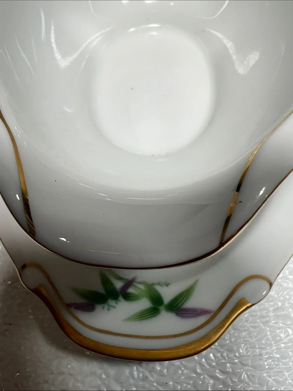 Vtg Harmony House Green Purple Bamboo Mandarin Plate Platter Gravy Boat Japan